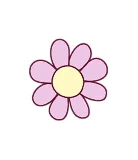 🌸 bloem, paars, geel, madeliefje, bloemen, plant, natuur telegram sticker