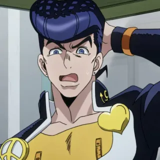 🤨 Josuke Higashikata JoJo's Bizarre Adventure anime, josuke, jojo, bizarre, adventure, question telegram sticker