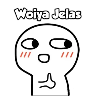 👍 Woiya Jelas Desenho animado, Engraçado, Fofo, Expressão, Ilustração whatsapp sticker