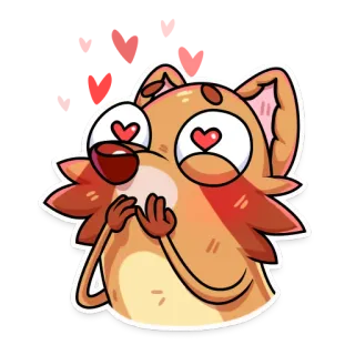 😍 binatang, kucing, cinta, imut, kartun, stiker, emoji telegram sticker