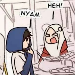 🧨 NYAM
HEH! dessin animé, manger, nourriture, conversation whatsapp sticker