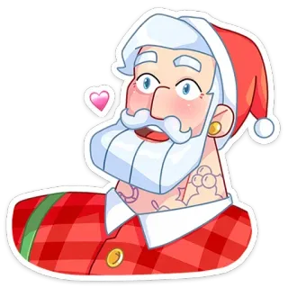 ❤️ Santa Claus papá noel, navidad, fiesta, dibujos animados, personaje, pegatina telegram sticker