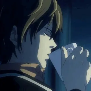 ⚖ Light Yagami Death Note Anime, Manga, Boire, Détective, Intelligent telegram sticker