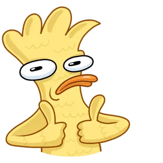 👍 курица, мультфильм, большой палец вверх, одобрение, ок telegram sticker