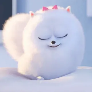 ❄️ Gidget The Secret Life of Pets собака, животное, питомец, мультфильм, пушистый, милый, Гиджет, Тайная жизнь домашних животных whatsapp sticker