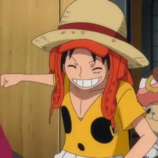 😁 Monkey D. Luffy One Piece Anime, Pirate, Chapeau de paille, Dessin animé, Luffy, One Piece, Monkey D. Luffy telegram sticker