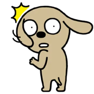 😦 kartun, anjing, terkejut, kaget, ilustrasi, hewan whatsapp sticker