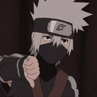 🎲 Kakashi Naruto Anime, Kakashi, Naruto, No me gusta, Pulgar abajo telegram sticker