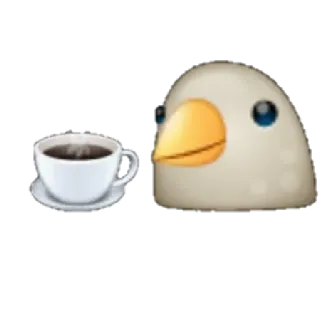 🐦 bird, coffee, meme, white, cup telegram sticker