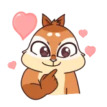 ❤️ животное, белка, милый, любовь, сердечки, мультфильм telegram sticker