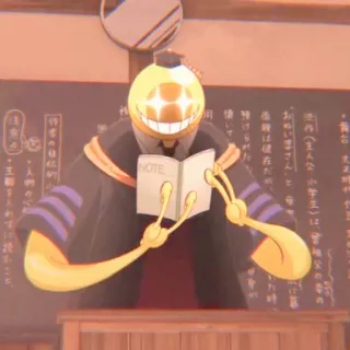 😀 Koro-sensei Assassination Classroom NOTE Anime, Professor, Amarelo, Monstro, Polvo telegram sticker