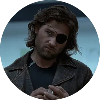 😒 Snake Plissken Escape from New York ภาพยนตร์, ไซไฟ, แหกนิวยอร์ก, สเนคพลิสเก็น, เคิร์ต รัสเซลล์, ตัวละคร telegram sticker