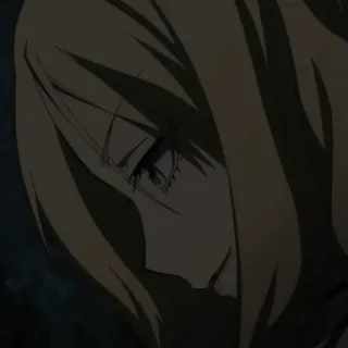 🌙 Anime, Dziewczyna, Blondynka, Portret, Widok z boku telegram sticker