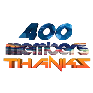⏺ 400 MEMBERS THANKS 400 membres, merci, célébration, étape, communauté whatsapp sticker
