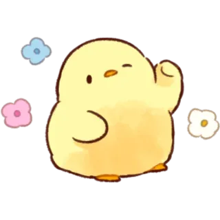 🌸 ลูกไก่, นก, น่ารัก, สัตว์, สีเหลือง, คาวาอิ, การ์ตูน telegram sticker