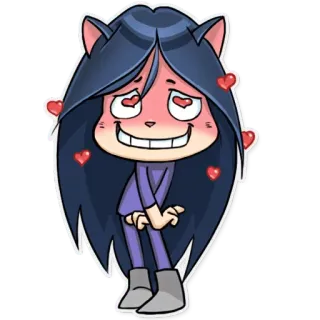 😍 cartoon, anime, character, hearts, cute, love, affection whatsapp sticker