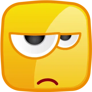 😒 emoji, expression, face, mood, grumpy, yellow telegram sticker