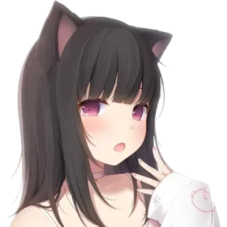 😻 anime, cat girl, girl, cartoon whatsapp sticker