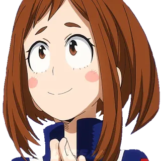 🙂 Ochaco Uraraka My Hero Academia Anime, My Hero Academia, Ochaco Uraraka, Uraraka, Desenho animado, Fofo telegram sticker