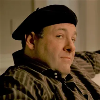 😒 Tony Soprano The Sopranos รายการทีวี, มาเฟีย, มาเฟีย, นิวเจอร์ซีย์, อาชญากรรม, นักเลง telegram sticker