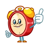 👍 clock, alarm clock, cartoon, time, thumbs up, good telegram sticker