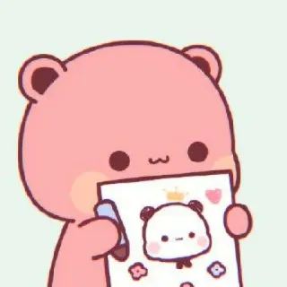 🐼 schattig, panda, sticker, cartoon, tekening, roze beer telegram sticker