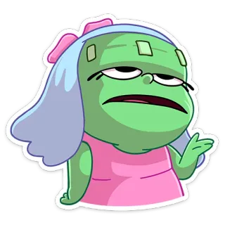 😐 Cartoon, Sticker, Figur, gelangweilt, enttäuscht, Illustration telegram sticker