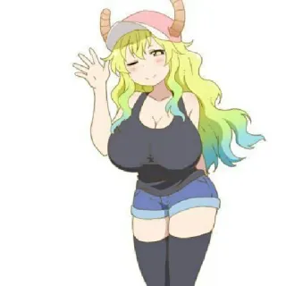 🤗 Lucoa Miss Kobayashi's Dragon Maid Anime, Naga, Kawaii, Kartun, Waifu telegram sticker