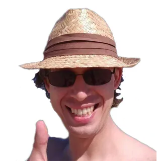 👍 homme, pouce levé, chapeau, lunettes de soleil, personne, sourire telegram sticker