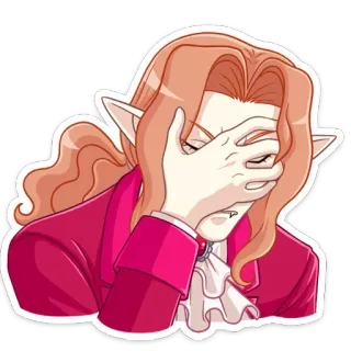 🤦‍♀️ anime, man, facepalm, sad, embarrassed, vampire telegram sticker