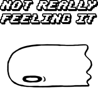 🙏 NOT REALLY FEELING IT fantôme, sentiment, mème, blanc, noir telegram sticker