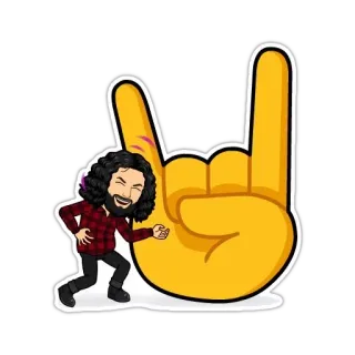 🤘 Rock on, Rock and roll, Cử chỉ tay, Bitmoji, Người, Phim hoạt hình telegram sticker