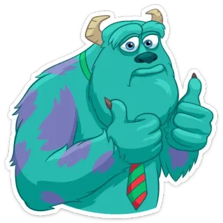👍 James P. 'Sulley' Sullivan Monsters, Inc. monstros sa, sulley, joinha, desenho animado, disney, pixar telegram sticker