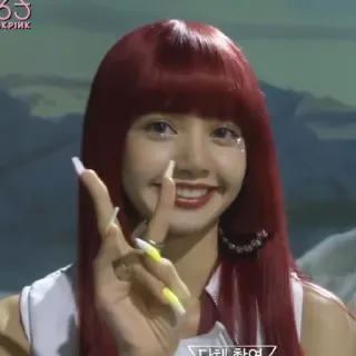 🌸 Lisa 다치 참여 K-Pop, Girlgroup, Sängerin, rote Haare, Idol, BLACKPINK telegram sticker