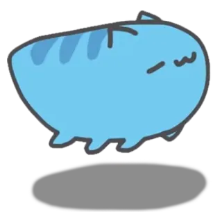 😊 gato, azul, fofo, animal, desenho animado telegram sticker