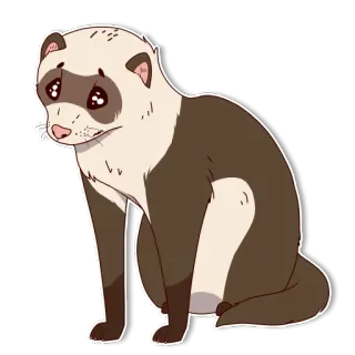😞 페럿, 동물, 귀여운, 만화, 애완동물 telegram sticker