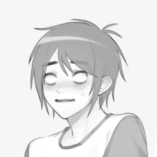 😰 Anime, Expressão, Choque, Medo, Desenho animado telegram sticker