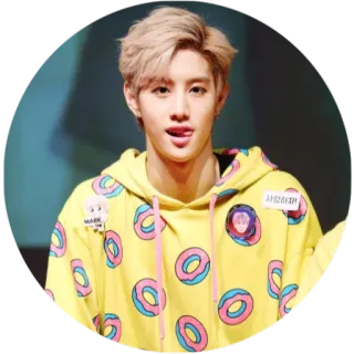 😜 사랑하자 Marca, Kpop, Donut, Ídolo, Cantor, Celebridade telegram sticker