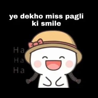 😆 ye dekho miss pagli ki smile Dibujos animados, Sonrisa, Sombrero, Lindo, Divertido telegram sticker