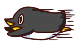 🐧 펭귄, 만화, 속도, 빠른, 동물, 새 telegram sticker