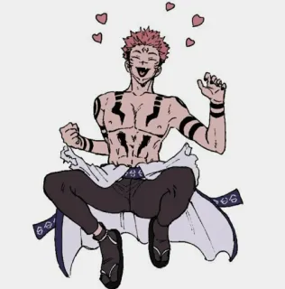 😻 Ryomen Sukuna Jujutsu Kaisen アニメ, ステッカー, 漫画, 宿儺, 呪術廻戦 telegram sticker