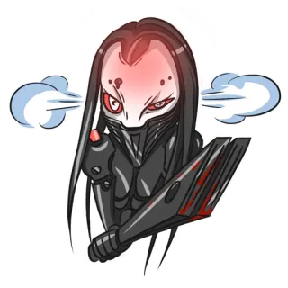 😡 wütend, Roboter, Sci-Fi, Krieger, Waffe whatsapp sticker