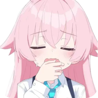 ❤ アニメ, 可愛い, 女の子, ピンク髪, 泣き顔, アニメ 女の子 telegram sticker