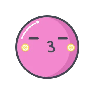 😚 3 faccia, espressione, rosa, numero, bacio, emoji telegram sticker