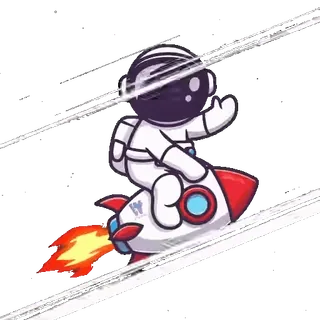 👋 astronaut, rocket, middle finger, space, cartoon telegram sticker