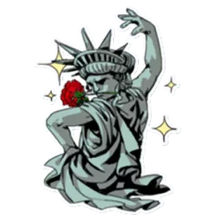 🗽 statue de la liberté, rose, danseur, art, sticker telegram sticker