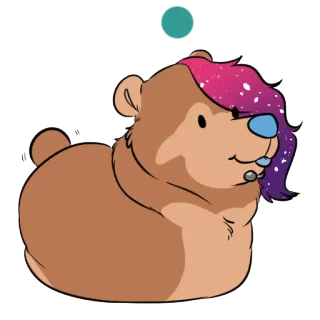 😛 urso, desenho animado, animal, fofo, adesivo telegram sticker