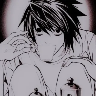 🔭 L Death Note Anime, Death Note, L, Investigatore, Manga, Kawaii, Carino, Personaggio telegram sticker