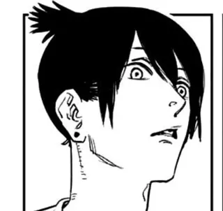 🌟 Aki Hayakawa Chainsaw Man Anime, Manga, Chainsaw Man, Aki Hayakawa, Personaje, Blanco y negro, Retrato telegram sticker