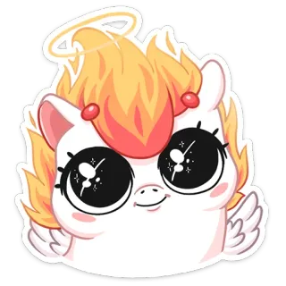 🥺 jednorożec, anioł, słodkie, kawaii, naklejka, kreskówka, fantasy telegram sticker